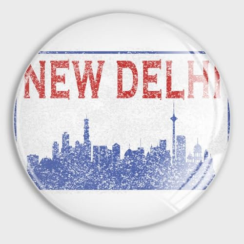 Evans1nism Kühlschrankmagnete mit Skyline-Motiv India New Delhi, kleine Glasmagnete, Stadt-Souvenir, starker Magnet, Urlaubsmomento, dekorative Magnete für den Kühlschrank, niedliche Dekoration für