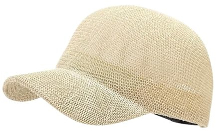 Gorra de béisbol de paja de verano ajustable para hombres y mujeres