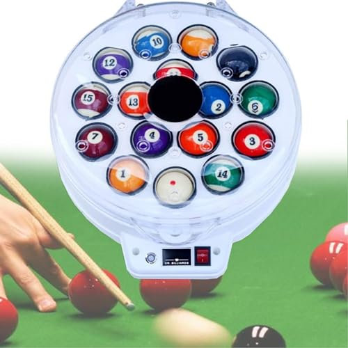 LONGTEAMOON Automatischer Pool-Ball-Reiniger/Snooker-Reiniger, Pool-Ball-Reiniger-Poliermaschine Ist Geeignet FüR Billard-Ball-Set, Snooker-Ball-Set,16balls