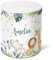 Personalised Christening Money Box - Ceramic Piggy Bank for Newborn, Baby, Toddler or Child - Cute Safari Jungle Animal Theme