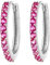 Coppia di Orecchini a Cerchio Fucsia cerchietti strass in argento 925 rodiato - Hoops Collection (9mm)
