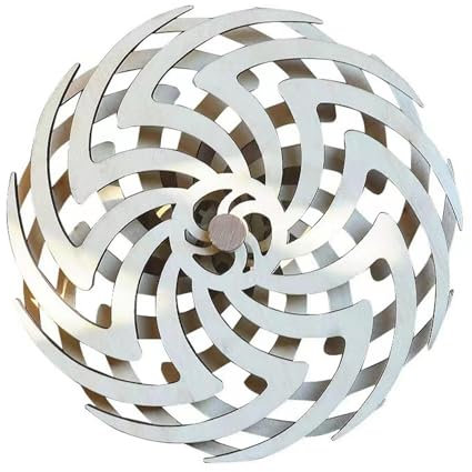 Hofspinners an der Wand, rotierende kinetische Skulptur aus Holz, drehbare Gartenwindmühle aus Holz, Windmühlen für Hof und Garten, Skulpturen und Windmühlen, dekorative Ornamente