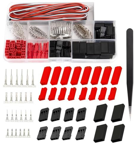 HUAZIZ 40 Sets Servo Stecker Verbinder Buchse Crimp Pin Kabel Kit kompatibel JR JST SYP Futab
