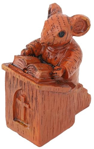 Rankomu Church Mouse Resin Sculpture Church Mouse Statue, Brown Resin Church Mouse Sculpture, Easy To Clean Christ Church Stand Mouse Ornament for Home Décor, 12 cm Tall