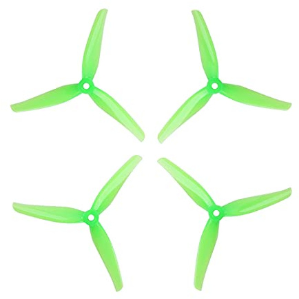 Pexorin 16 Stück/8 Paar 3-Blatt-Propeller mit DREI Flügeln, for Nazgul F5 FPV-Drohne, Teil 5 Zoll, mit 5 mm Befestigungsloch Propellerpropeller(Crystal Green)