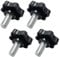 4 Pcs Pressure Mounted Baby Gates Threaded Spindle Rods, M10 Walk Thru Gates Accessory Screw Bolts Kit for Baby Safety Gates Pet Dog Gate Stair Gates(Black silver)