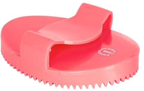 Imperial Riding Gummistriegel IRH, weicher ovaler Striegel aus Gummi mit griffiger Oberfläche, schonende Fellreinigung für Pferde & sicheren Halt, Neon Pink