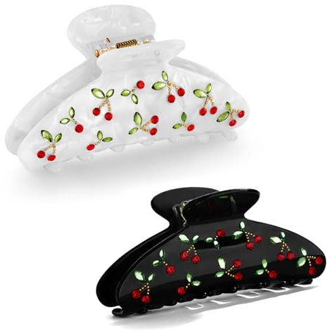 LILIE&WHITE Haarspangen-Set für Damen, 2er-Pack Haarklammern mit Kirsch-Design, Rutschfest und Langlebig, Geschenkidee für Geburtstag und Besondere Anlässe