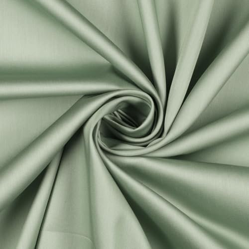 0,5m Baumwoll-Satin Baumwollstoff Satinstoff Meterware unifarben Oeko-Tex zertifiziert, Farbe:blassgrün