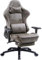 Dowinx Gaming Stuhl Bürostuhl Ergonomischer PC-Stuhl mit 4D Armlehnen und Massage Lendenwirbelstütze, Racing Stil PU Leder Hohe Rückenlehne Verstellbarer Drehsessel mit Fußstütze (Braun)