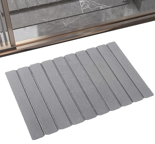 Badteppich aus Stein, schnell trocknend, rutschfest, faltbar, saugfähig, für Badezimmer, Küche, WC, Badewanne und Dusche, Trockenkissen