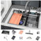 WRJAHCG Multifuncional Encimera Cocina con Accesorios,Fregadero Cocina Bajo Encimera O sobre Encimera,Fregaderos De Un Seno Acero Inoxidable,80 * 46cm/31.5 * 18.1in