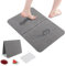 Stone Bath Mat - Natural Diatomaceous Earth Shower Mat, Non-Slip Super Absorbent Quick Drying Bathroom Floor Mat for Bathroom, Kitchen Counter - Foldable Diatomite Mat with Cleaning Tool (Engraving)