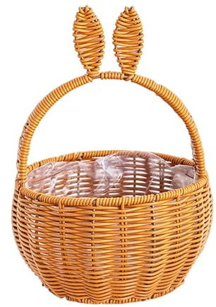 Osterkörbchen Mit Henkel, Kinder Osternest Korb, Oster Geschenktüten, Ostertüten Aufbewahrung Ostergeschenke Ostern Eier Süssigkeit Plätzchen, Handgeflochtenerb Kleiner Weidenkorb mit Henkel (Khaki6)