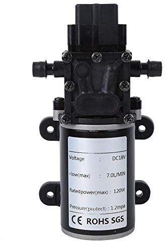 FTVOGUE Pompe Membrane 18V 7L/min 1.2MPa Arrêt Automatique | Construction fonte acier durable, Faible bruit, Auto-amorçage, Arrêt intelligent anti-sécheresse, Plug-and-play compact