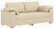 vidaXL Creme Gepolstertes DREI-Sitzer Sofa | Zeitgenössische Gemütliche Sitzgelegenheit | Texturiertes Material | Innengebrauch | Hält bis zu 3 Personen | Robuste Bauweise | Ideal für Wohnzimmermöbel