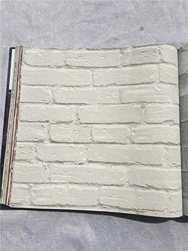 IHFMPFKJ Papier Peint Effet Brique Blanche pour Chambre d'adulte, Papier Peint 3D pour Salon, Papier Peint intissé Minimaliste Moderne, Rouleau de Papier Peint gaufré