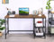 H JINHUI Computer Desk with Shelves, 132 cm Long Study Writing Table with Bookshelf, Computer Home Office Desk, Study Computers Laptop Table, Easy Assembly, Industrial Design, Rustic Brown
