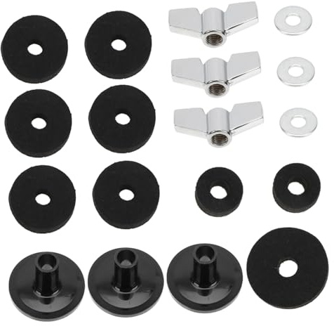 MUELODSIC Teiliges Schlagzeug Filz Pad Set Rutschfeste Schutzpolster für Becken und Trommeln Langlebiges Zubehör für Drum Kit Vielseitiges Drum Set Gadget Schwarzes Kit
