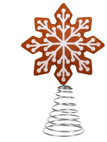 Einfach aufzuhängende Weihnachtsbaumspitze aus Filz, Schneeflocke / Stern, Dekoration für den Innenbereich, für Familientreffen, Familienfest, Weihnachtsbaumschmuck