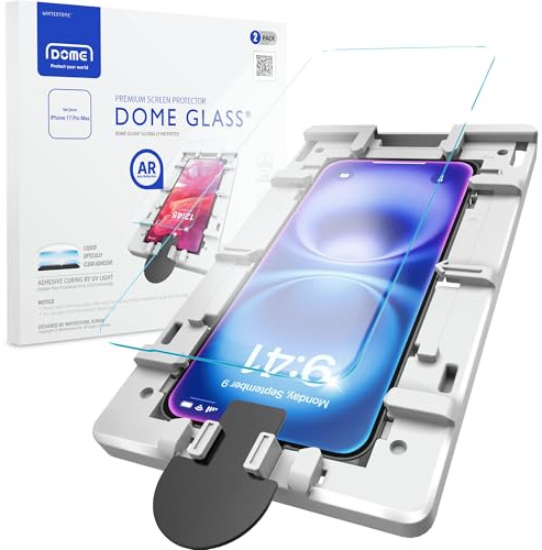 DOME GLASS Whitestone for iPhone 17 ProMax [Perfect Full Coverage] Tempered Glass Screen Protector with a technical patent [2Pack]