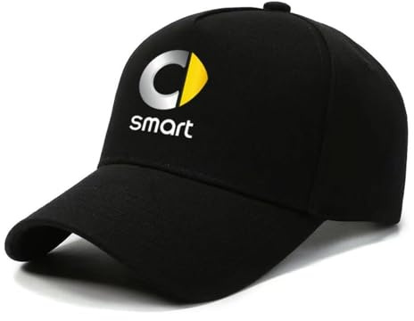 BAOYBS Car Logo Baseballkappe für Smart #3, Classic Stylische Baseball Cap Adjustable Baumwolle Sport Hat Gebogenem Schirm Car Accessories,Black