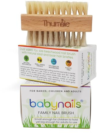 Baby Nails Wooden Nail Brush (2 Pack) | Adult, Kids, Baby Nail Brush | Nailbrushes for Cleaning Nails | Nail Scrubbing Brush. (2pcs)