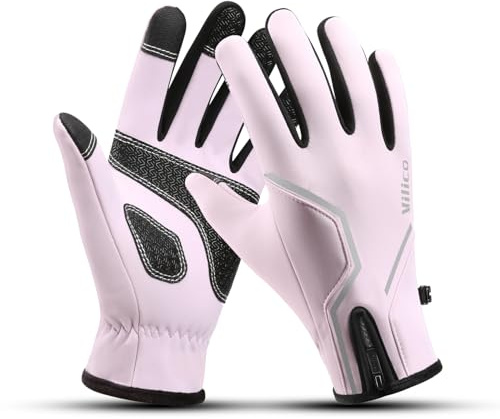 Vilico Winter Fahrradhandschuhe Touchscreen Warm Winddicht | Unisex, wasserabweisend; verstellbare Bündchen für Kälte-Outdoor-Aktivitäten wie Radfahren und Wandern.