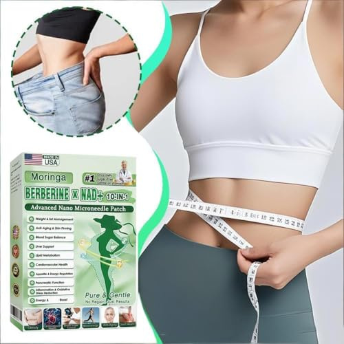 14 Stück Abnehmpflaster Fettverbrennung, Moringa Berberine Nad+ 10-in-1 Nano-mikronadel-patch, Moringa Pflaster, Nano Mikronadel Pflaster Natürlich Abnehmpflaster Für Alle Körpertypen