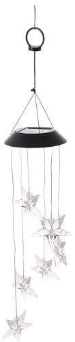 Luxshiny Carillon Solaire Étoile Suspendu pour Porche, Décoration Extérieure Jardin, Lampe LED Portable et Étanche en Abs, Design Léger et Pratique