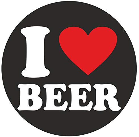 wetterfester Aufkleber I Love Beer ich Liebe Bier 10cm Alkohol Party Kneipe