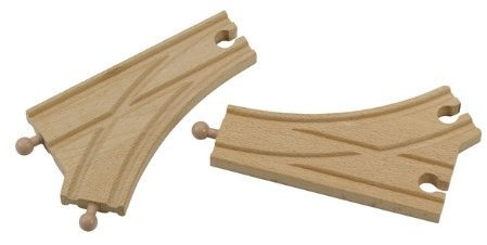 Fun World Toys Eisenbahnzubehör Holzeisenbahn Sortiment - Schienen Set für die BRIO Bigjigs Thomas Eisenbahn (Weichen sortiment)
