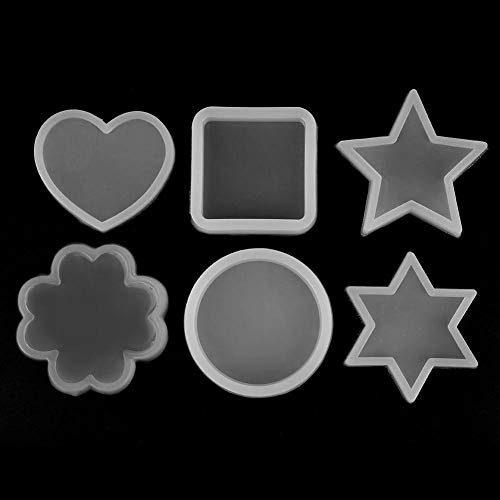 6 stücke diy silikonharz gießformen werkzeuge set, epoxidharz silikonformen, klar silikon kuchen schokoladenform für diy dekoration
