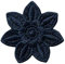 Mono-Quick Bügelbild Aufnäher Patch Applikation zum Aufbügeln Blume blau dunkelblau 3,5 cm