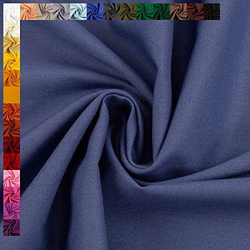 Swafing Baumwollstoff Heide, Uni-Farben, Einfarbig, 100% Baumwolle, Rauchblau, Standard 100 by Oeko-TEX (50cm x 150cm)