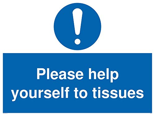 Schild „Please help yourself to tissues“, Aluminiumverbundstoff, 3 mm