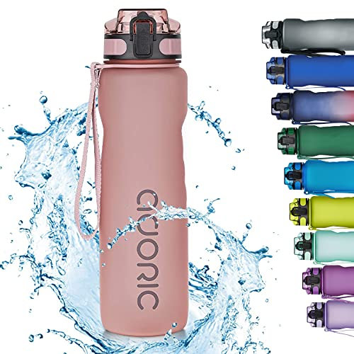 Adoric Sport Trinkflasche, [BPA Frei Tritan] 1000ML Auslaufsicher Kunststoff Wasserflasche Sport, Sportflasche Fahrrad für Camping Freien, Outdoor, Yoga, Gym