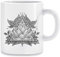 Gris Loto Flor Geométrico Diseño Taza Ceramic Mug Cup