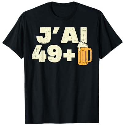 49ans + Bière Anniversaire Drôle 50 Birthday Père Cadeau T-Shirt