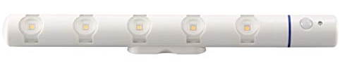 Northpoint LED Batterie Sensorleiste mit Bewegungsmelder, 25cm, 160° drehbarer Bewegungsmelder, 5 schöne warmweiße LED's