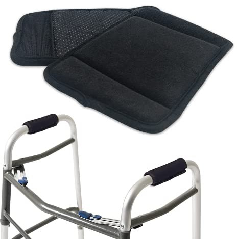 2er Pack Gepolsterte Walker Handgriffe, Walker Grip Pads, Walker Handgriff Gepolsterte, KrüCkengriffpolster FüR Walker Rollator KrüCken RollstuhlgepäCk, Rutschfestes, Schwarz