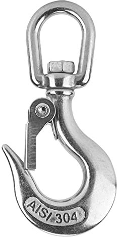 Wirbel Ösen-Hebehaken Edelstahl-Sicherheits-Hebehaken Forsthaken 360-Grad-Hebekette Karabinerhaken Aufnahmewerkzeuge für Maschinenkräne(650kg)