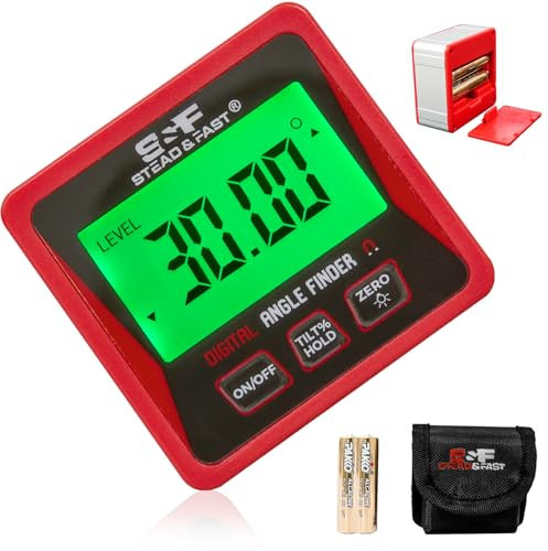 S&F STEAD & FAST Digitaler Winkelmesser Magnetischer Winkelmesser Neigungsmesser Tischsäge Winkelmesser Füllstandswürfel mit Magnetfuß für Holzbearbeitung, Tischlerei, Bau