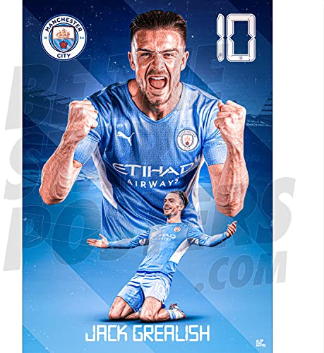 Be The Star Posters Man City FC Grealish Action 21/22 Poster A2 - Offizielles Lizenzprodukt