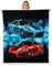 Loussiesd Autos Kuscheldecke Jungen Pfeil Wohndecke 150x200cm für Kinder Jugendliche Sportwagen Decke Schwarz Rot Blau Rennsportwagen Rennen Flanell Fleecedecke Hell Atmungsaktive