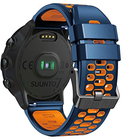 Feysentoe Armband Kompatibel für Suunto 9/für Suunto 7/für Suunto 9 Baro/für Suunto D5/für Suunto Spartan Sport Wrist HR Estrazarmband Uhrenarmband.(nachtblau orange)