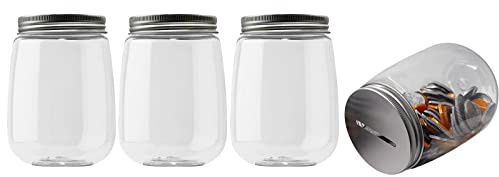 Mczcent Sparschwein Klein-4PACK, Sparbüchse Transparent für Münzen, Spardose Wenig Plastik Durchsichtig, Kleine Spardosen Piggy Coin Money Saving Bank Münzen Jar Box für Jungen Mädchen Kinder