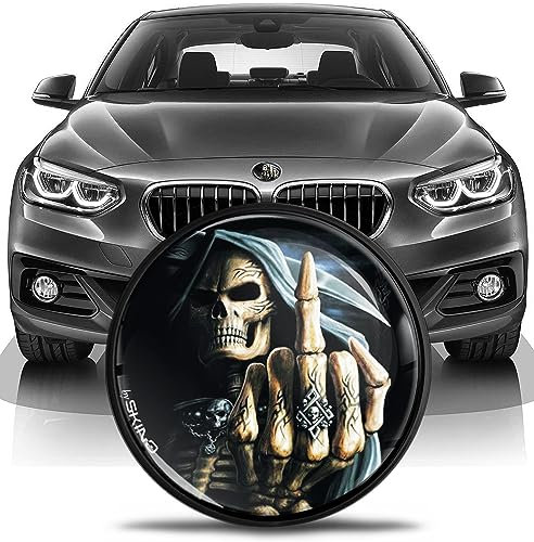 SkinoEu Tuning Emblem für Fronthaube und Kofferraum 82mm Kompatibel mit BMW Emblem 51147057794 Schädel EN 25