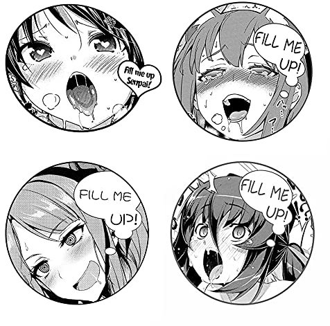EARLFAMILY 13 cm (5,1 Zoll) 4 Stück Anime Girl Aufkleber für Fill Me Up Autoaufkleber Persönlichkeit niedliche Aufkleber Anime Kratzfest Wohnwagen Kühlschrank Laptop Dekor