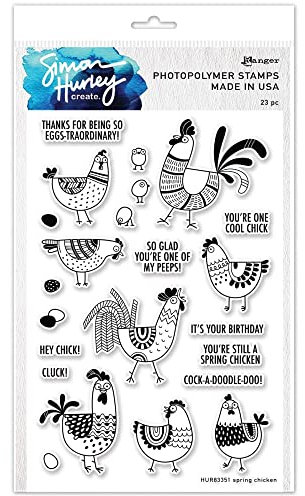 Simon Hurley create. Clear Stamps 6X9-Spring Chicken